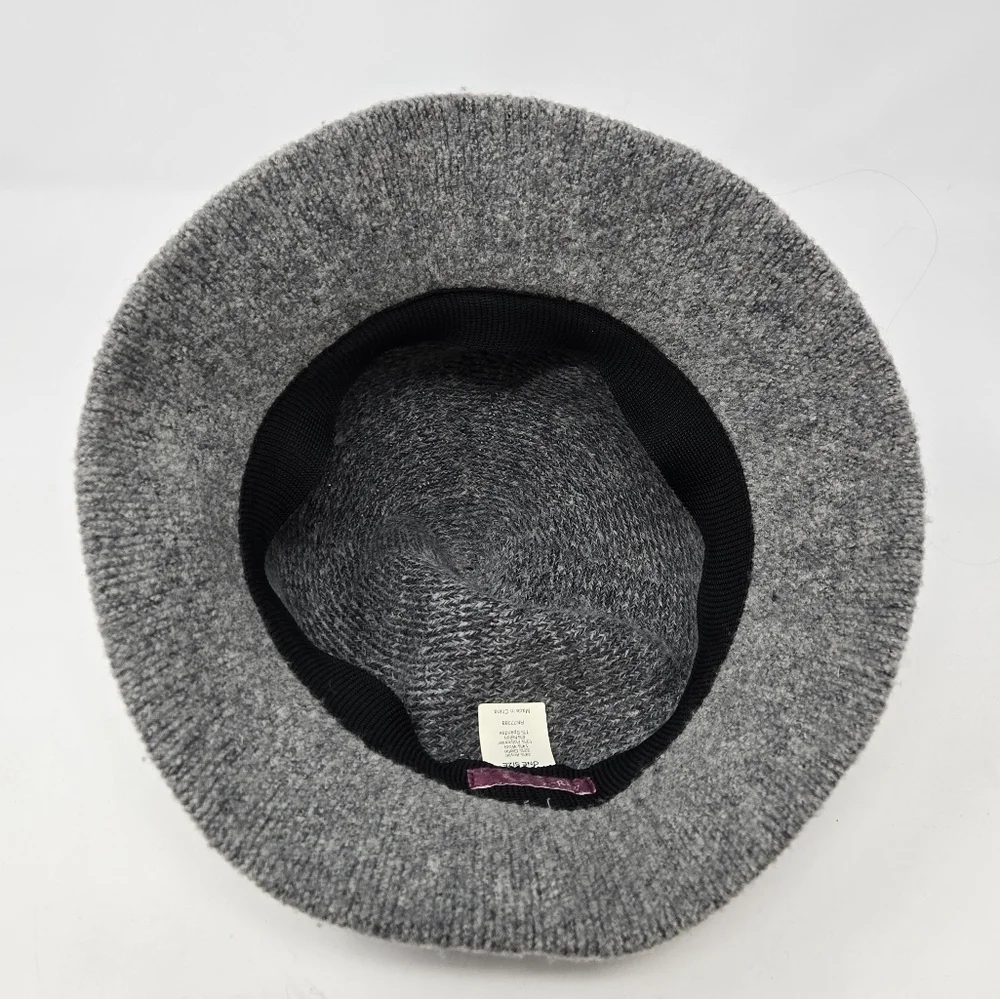 VINTAGE J. CREW GREY WOOL BLEND BUCKET HAT CAP WOMEN OS WINTER COZY PREPPY